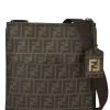 FENDI Brown Zucca Coated Canvas Flat Messenger Medium