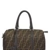 FENDI Zucca Canvas Selleria Handbag Medium