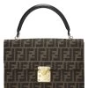 FENDI Brown Zucca Canvas Top Handle Bag Large