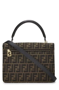 FENDI Brown Zucca Canvas Top Handle Bag Large -Fashion clothing QBB1XR3J05003 4