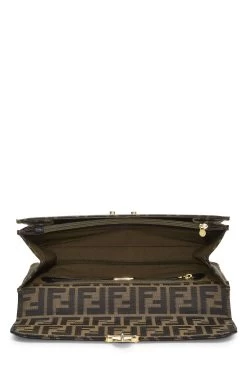 FENDI Brown Zucca Canvas Top Handle Bag Large -Fashion clothing QBB1XR3J05003 6