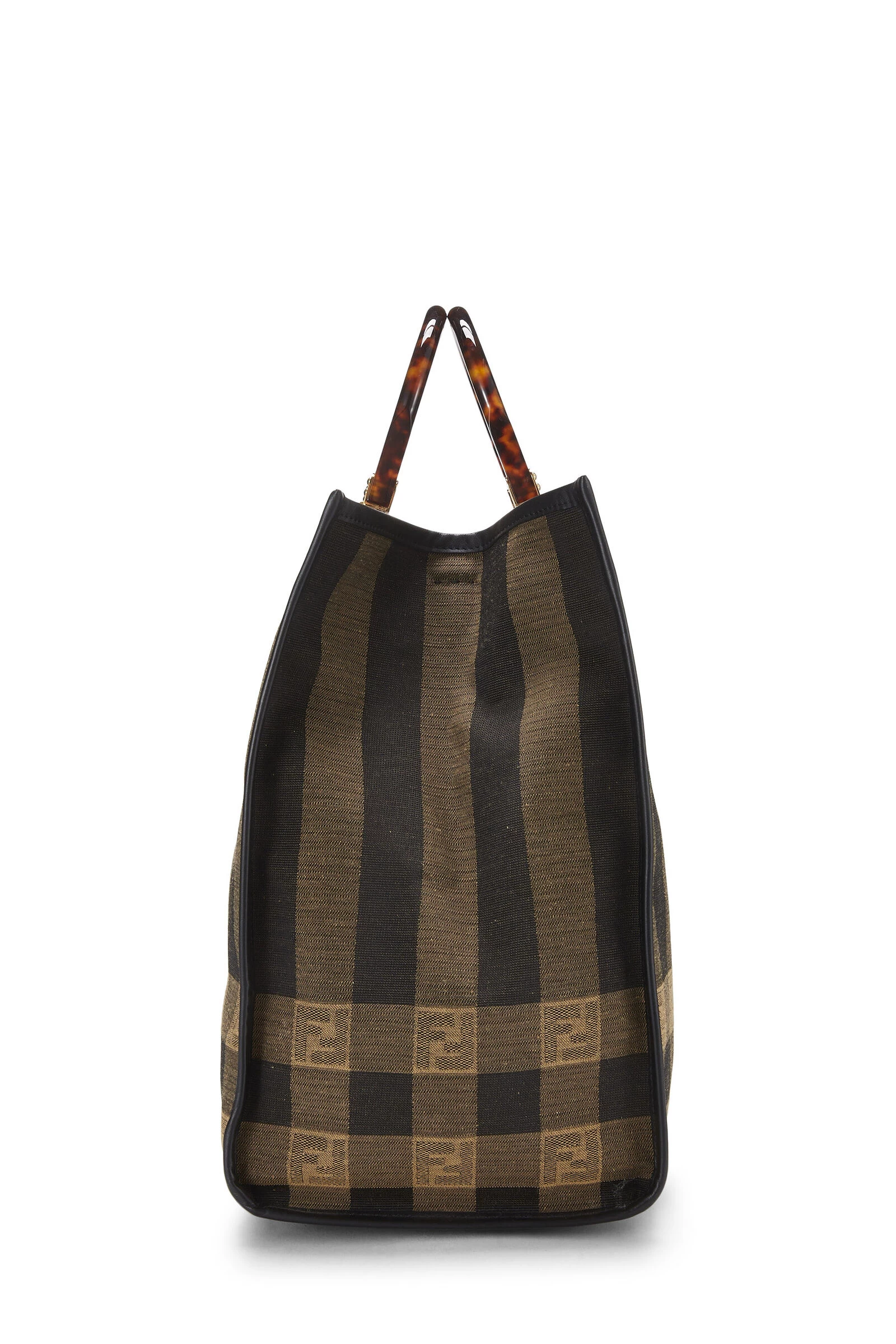 FENDI Brown Pequin Sunshine Shopper Tote Large 3 FENDI Brown Pequin Sunshine Shopper Tote Large - Image 3