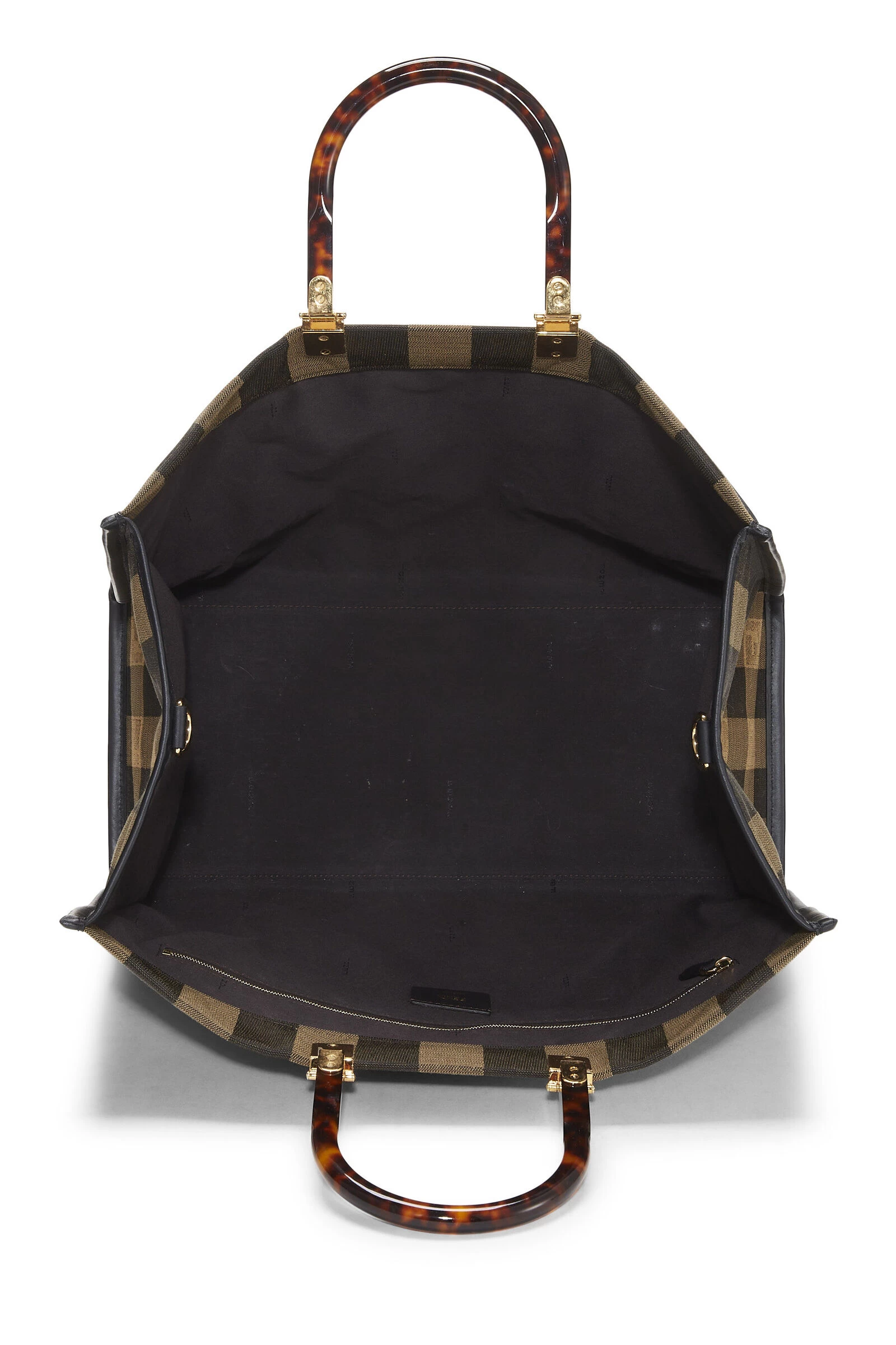 FENDI Brown Pequin Sunshine Shopper Tote Large 6 FENDI Brown Pequin Sunshine Shopper Tote Large - Image 6