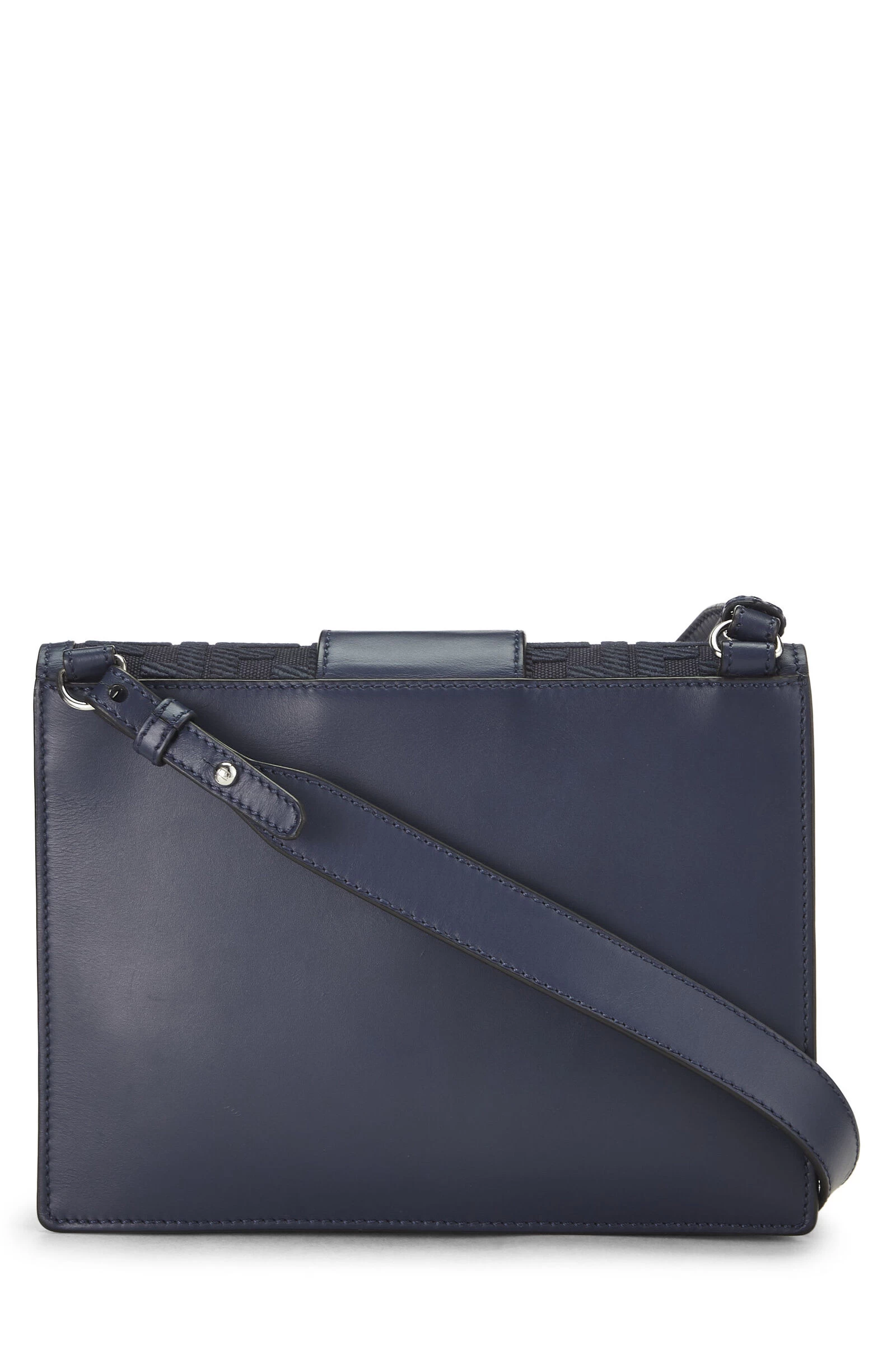FENDI Navy Leather Flat Baguette Bag Medium 4 FENDI Navy Leather Flat Baguette Bag Medium - Image 4