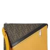 FENDI Orange Leather Zucca Diagonal Clutch
