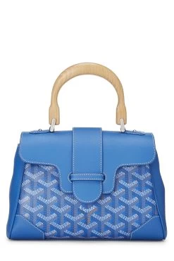 Blue Goyardine Canvas Saigon Souple Mini