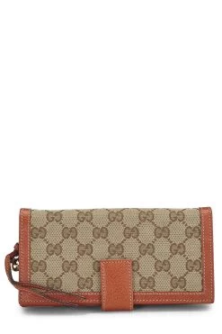 Gucci Orange Original GG Canvas Long Wallet