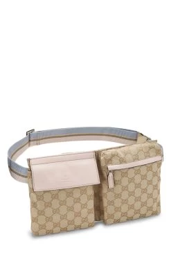 Gucci Pink Original GG Canvas Web Double Pocket Waist Pouch -Fashion clothing QFA1AEJYPB006 2