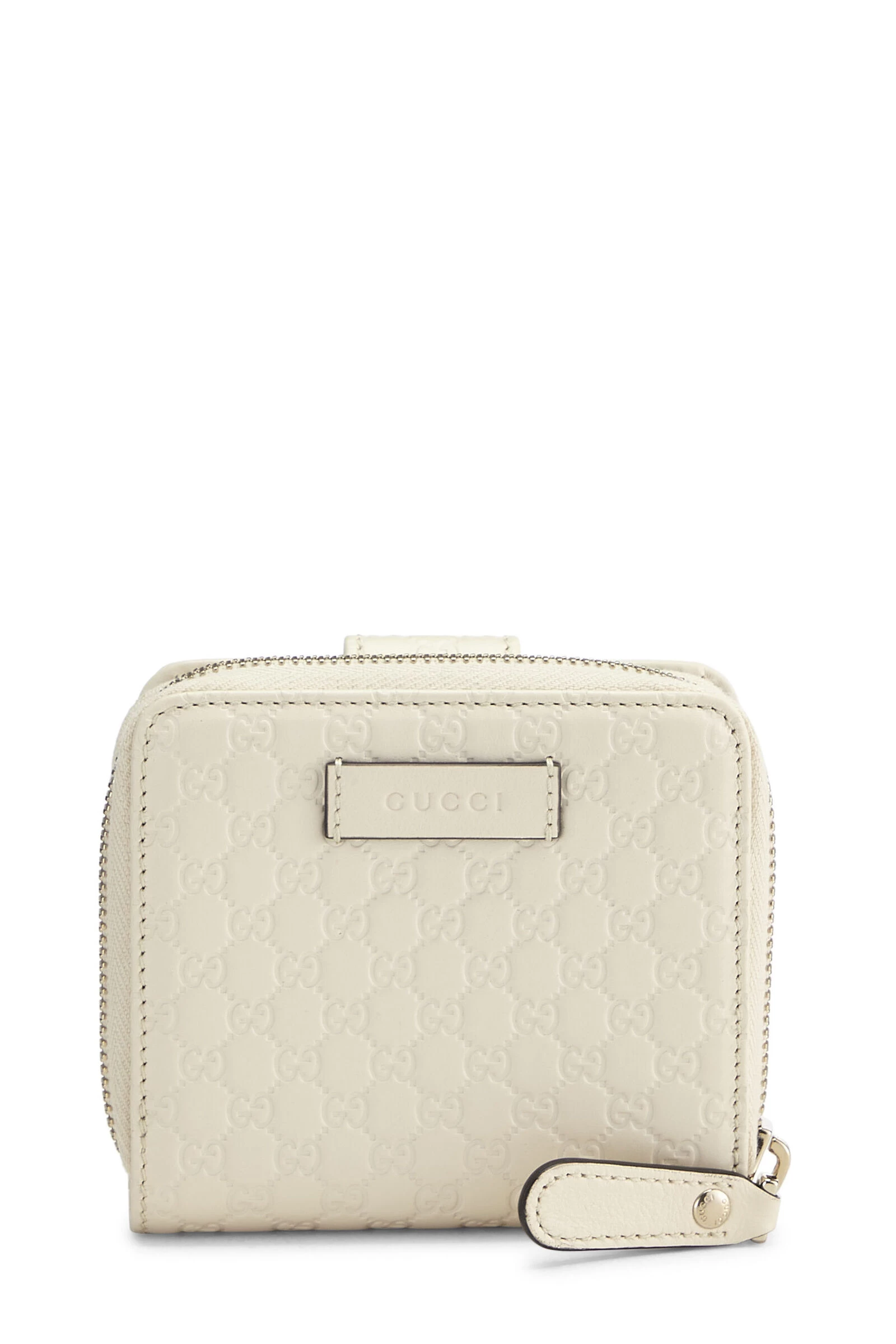 White Microguccissima French Compact Zip Wallet 1 White Microguccissima French Compact Zip Wallet