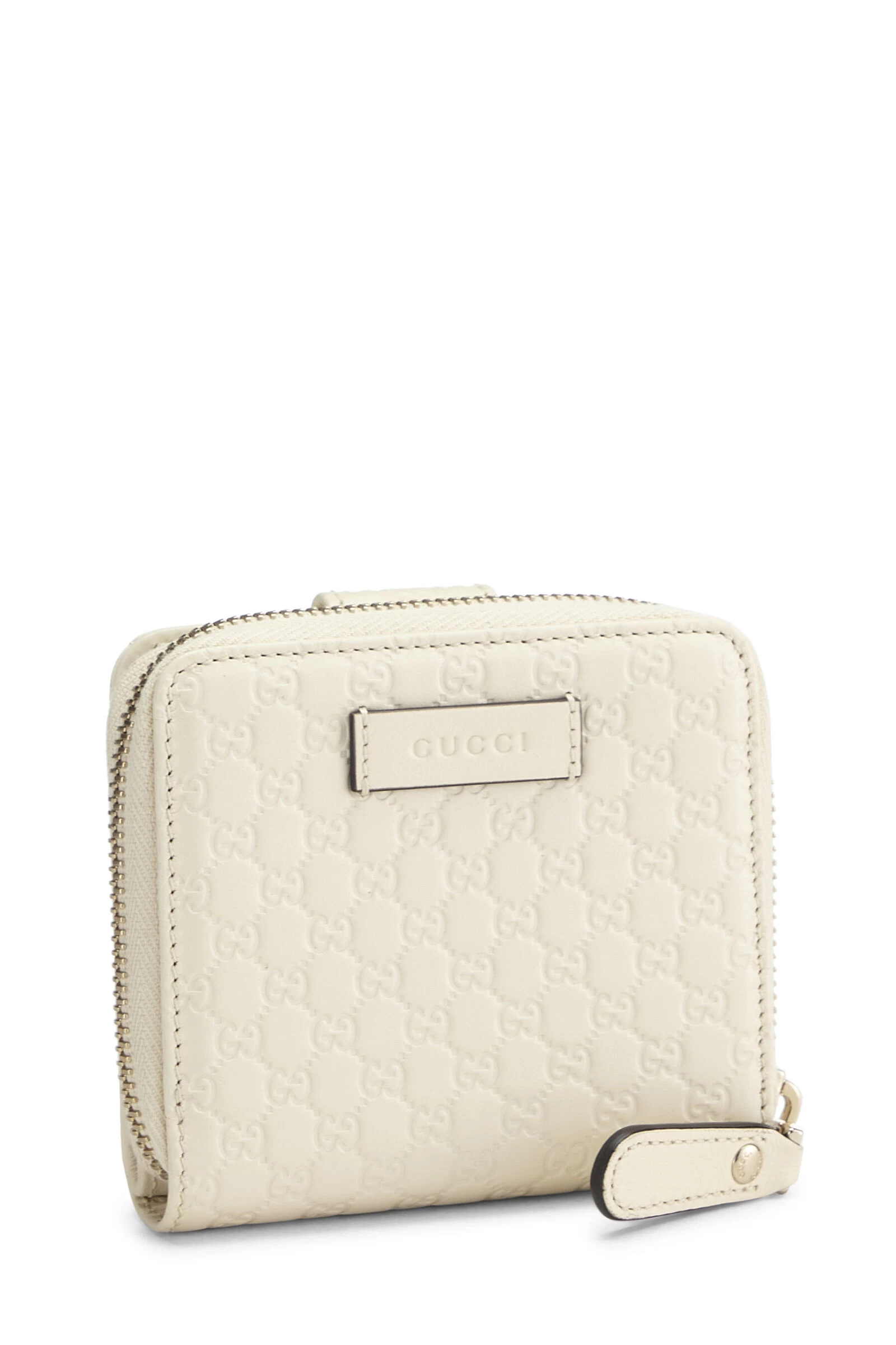 White Microguccissima French Compact Zip Wallet 2 White Microguccissima French Compact Zip Wallet - Image 2