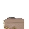 Gucci Beige Leather GG Marmont Card Case
