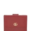Gucci Red Grained Leather French Flap Wallet