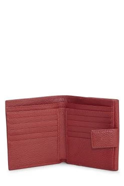 Gucci Red Grained Leather French Flap Wallet -Fashion clothing QFA1BF1LRB005 4