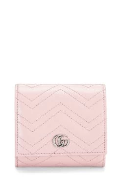 Gucci Pink Leather Marmont Card Case