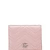 Gucci Pink Leather GG Marmont Card Case