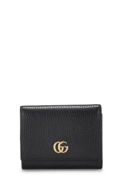 Gucci Black Leather GG Marmont Compact Wallet