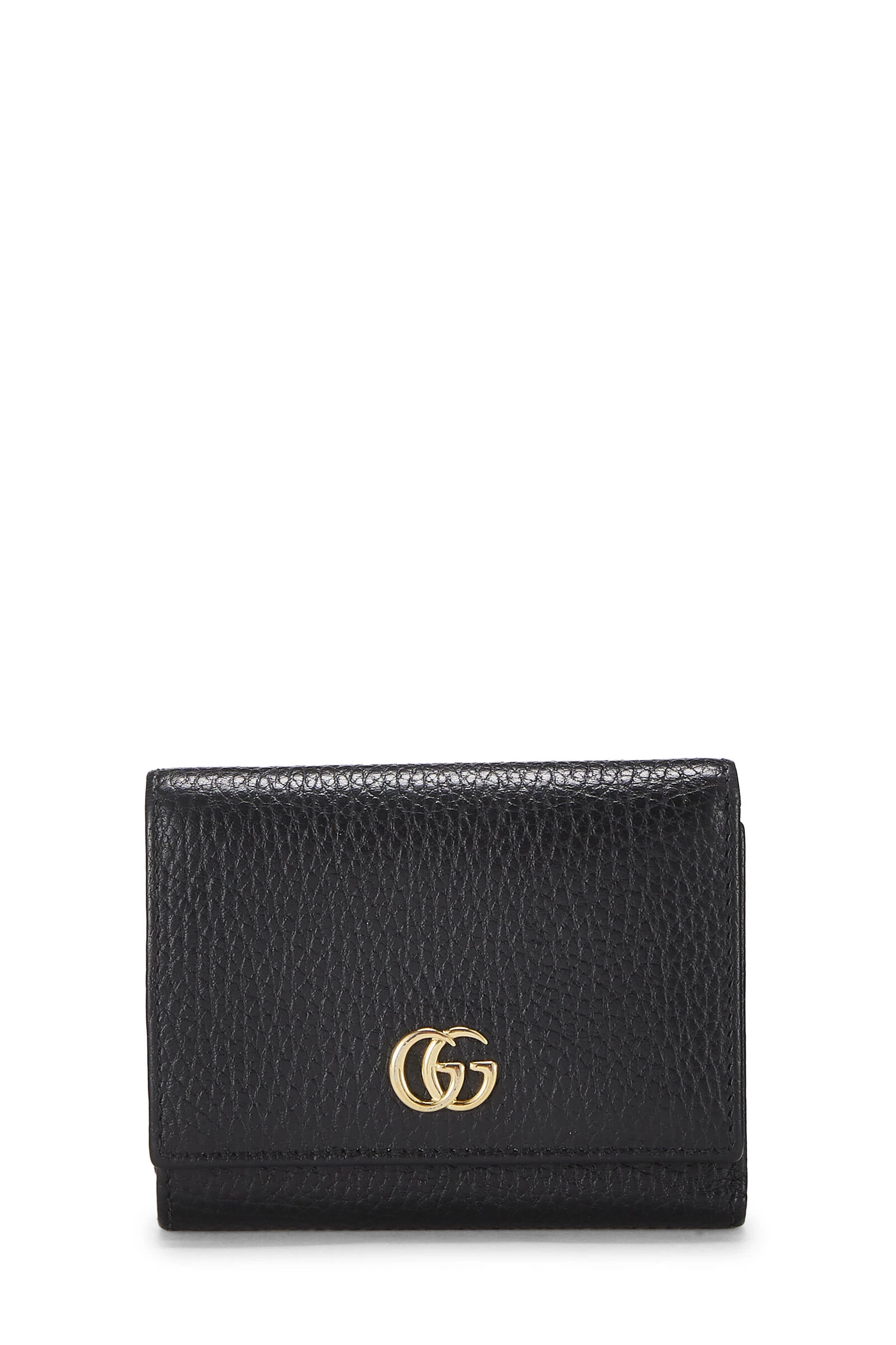 Gucci Black Leather GG Marmont Compact Wallet 1 Gucci Black Leather GG Marmont Compact Wallet