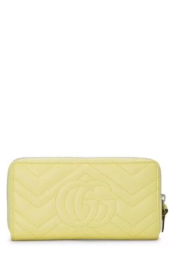 Gucci Yellow Chevron Leather Marmont Zip Wallet -Fashion clothing QFA1I8LTYB000 3