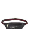 Gucci Black Leather Logo Web Belt Bag Small