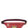 Gucci Red Leather Logo Belt Bag Small