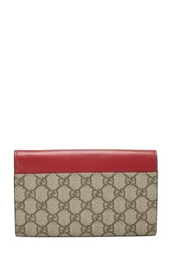Gucci Red Original GG Supreme Canvas Pearl Studded Wallet-On-Chain (WOC) 11 Gucci Red Original GG Supreme Canvas Pearl Studded Wallet-On-Chain (WOC) -Fashion clothing QFA2EG06PB001 4