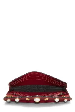 Gucci Red Original GG Supreme Canvas Pearl Studded Wallet-On-Chain (WOC) 13 Gucci Red Original GG Supreme Canvas Pearl Studded Wallet-On-Chain (WOC) -Fashion clothing QFA2EG06PB001 6