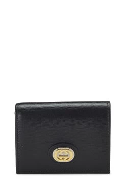 Gucci Black Leather Matisse Compact Wallet
