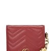 Gucci Red Leather GG Marmont Card Case