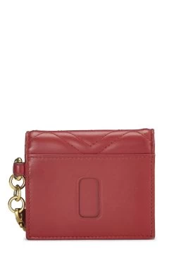 Gucci Red Leather GG Marmont Card Case 6 Gucci Red Leather GG Marmont Card Case -Fashion clothing QFA3Q61LRB000 3