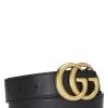 Gucci Black Leather Double GG Belt