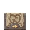 Gucci Beige Jumbo GG Canvas Diana Compact Wallet