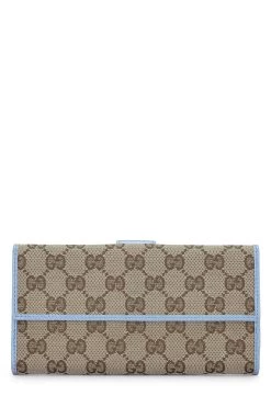 Gucci Blue Canvas Continental Wallet