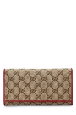 Gucci Red Original GG Canvas Continental Wallet