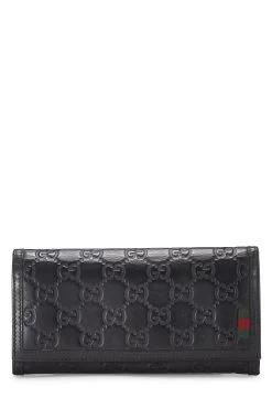 Black Guccissima Continental Zip Wallet