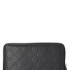 Black Guccissima Zip Around Wallet