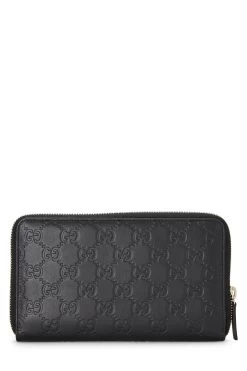 Black Guccissima Zip Around Wallet