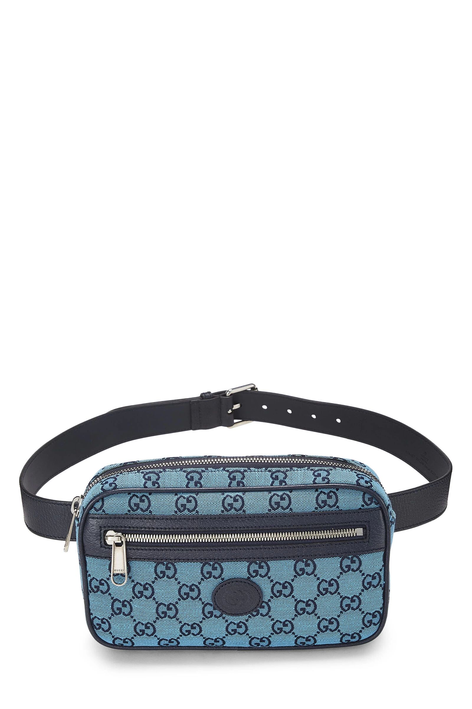 Gucci Blue GG Marmont Canvas Belt Bag 1 Gucci Blue GG Marmont Canvas Belt Bag