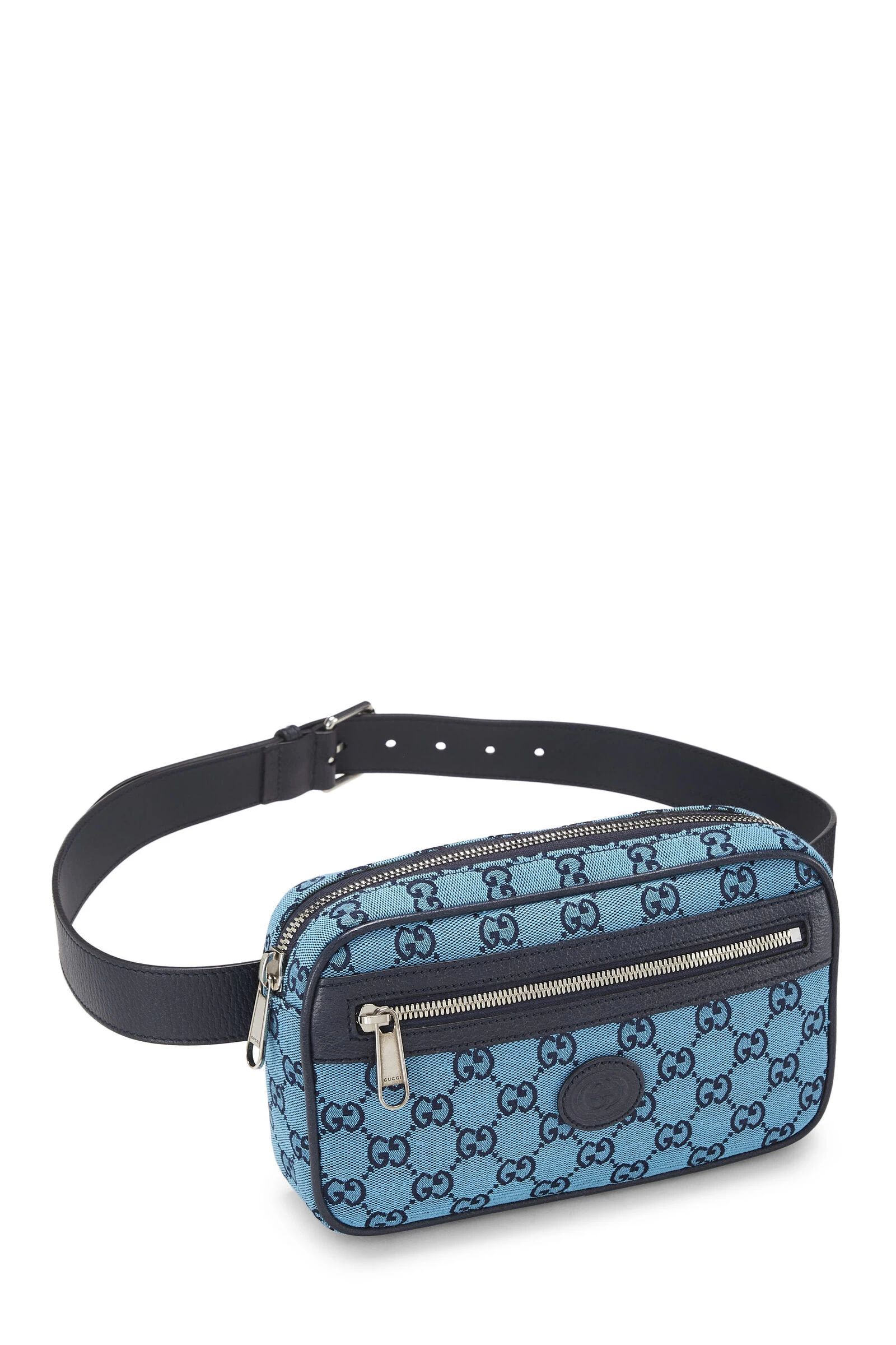 Gucci Blue GG Marmont Canvas Belt Bag 2 Gucci Blue GG Marmont Canvas Belt Bag - Image 2