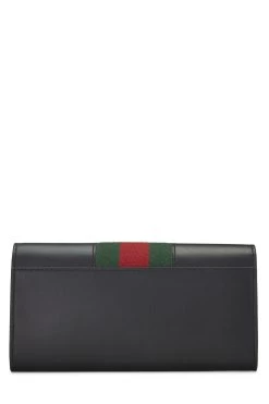 Gucci Black Leather Web Sylvie Continental Wallet -Fashion clothing QFAJWY1LKB004 3