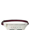 Gucci White Logo Print Leather Belt Bag