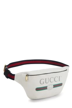Gucci White Logo Print Leather Belt Bag -Fashion clothing QFB00S1LWB009 2