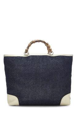 Gucci Navy Straw Tote -Fashion clothing QFB05DCCNB000 4