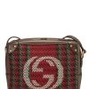 Gucci Multicolor Wool & Leather Houndstooth 'GG' Crossbody