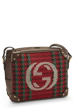 Gucci Multicolor Wool & Leather Houndstooth 'GG' Crossbody -Fashion clothing QFB08OCG0B000 2