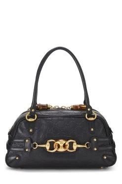 Black Guccissima Wave Boston Bag