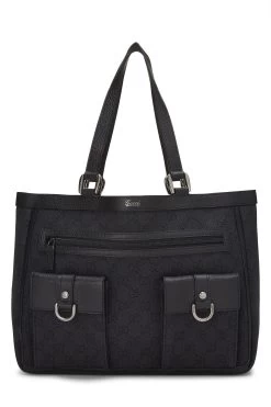 Gucci Black GG Nylon Abbey Pocket Tote