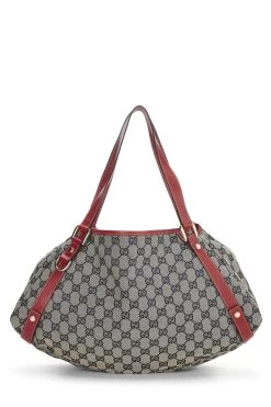 Gucci Red & Navy GG Canvas Abbey Tote Large