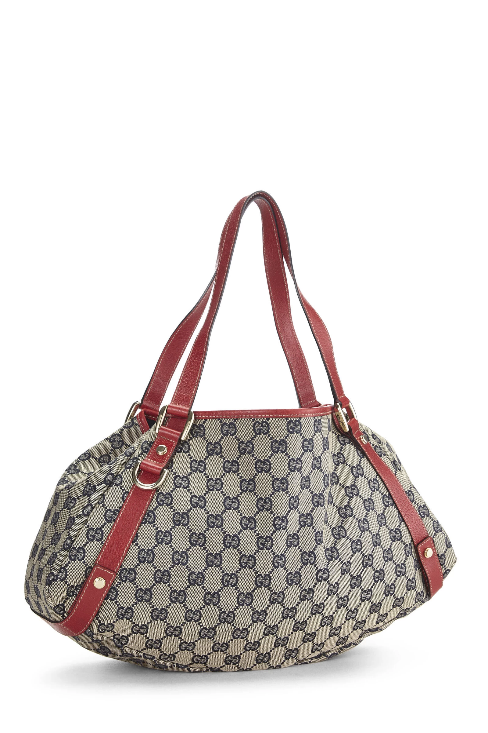 Gucci Red & Navy GG Canvas Abbey Tote Large 2 Gucci Red & Navy GG Canvas Abbey Tote Large - Image 2