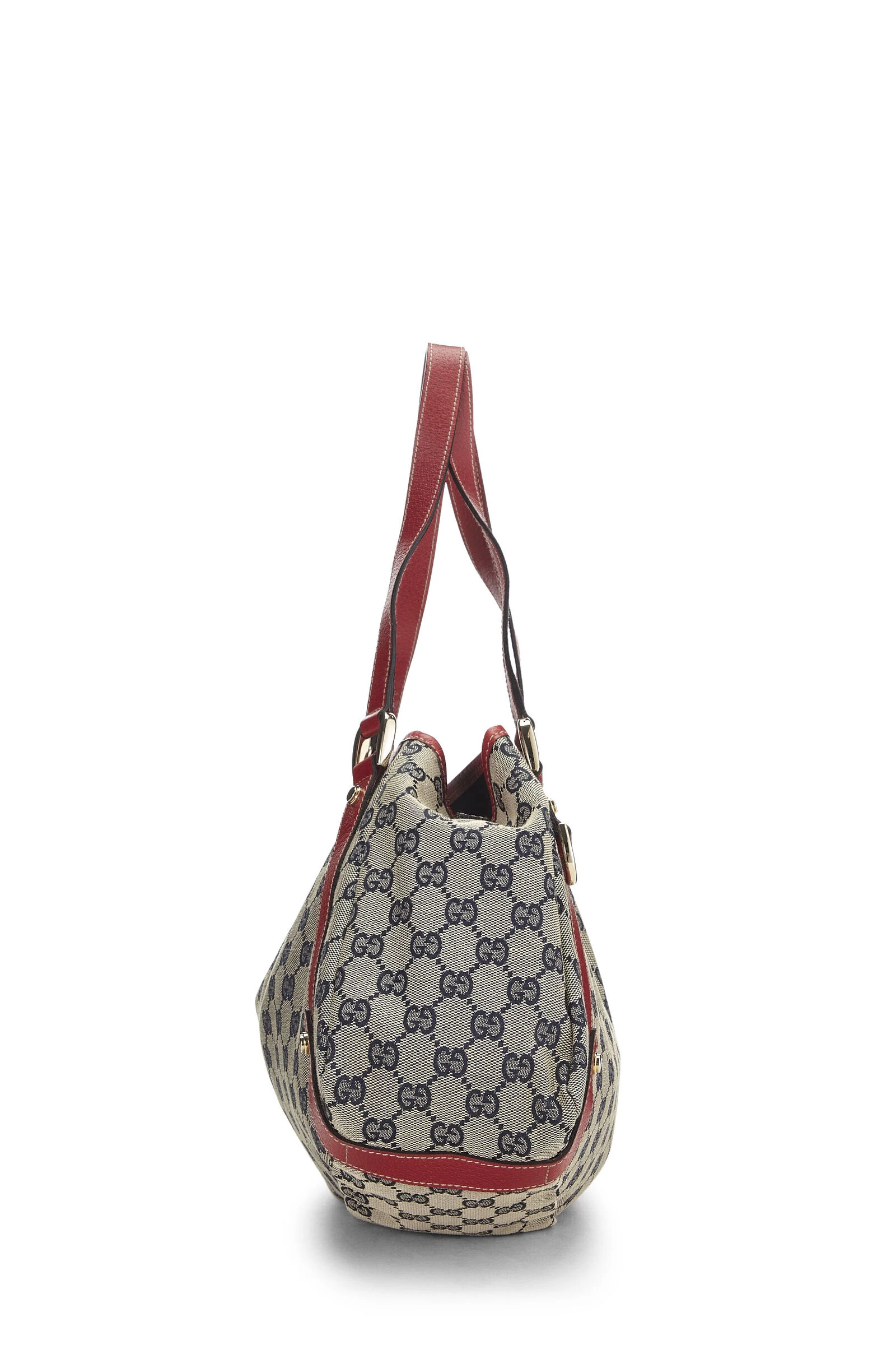 Gucci Red & Navy GG Canvas Abbey Tote Large 3 Gucci Red & Navy GG Canvas Abbey Tote Large - Image 3