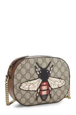 Gucci Original GG Supreme Canvas Bee Chain Crossbody Mini -Fashion clothing QFB19U7309004 2